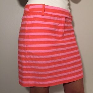 J.Crew Factory Pink Stripe Mini Skirt W/ Pockets